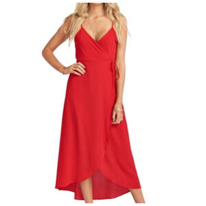 Show Me Your Mumu Meghan Wrap dress Size M tulip hem spaghetti strap, feminine